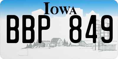 IA license plate BBP849