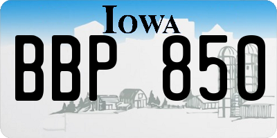 IA license plate BBP850