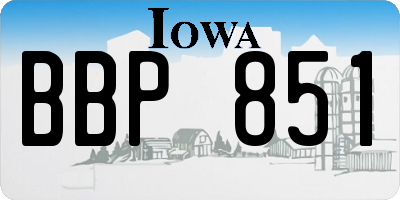 IA license plate BBP851
