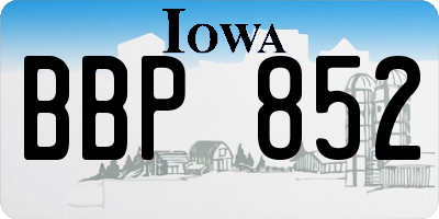 IA license plate BBP852