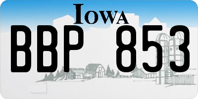 IA license plate BBP853
