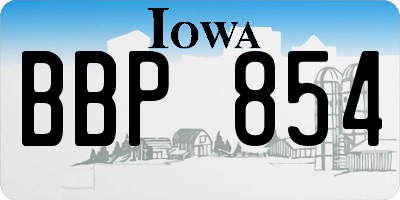 IA license plate BBP854