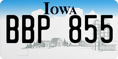IA license plate BBP855