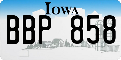 IA license plate BBP858