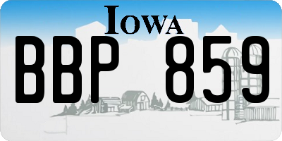 IA license plate BBP859