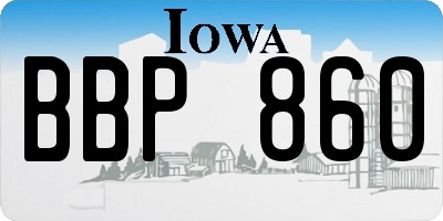 IA license plate BBP860