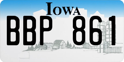 IA license plate BBP861