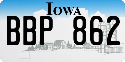 IA license plate BBP862