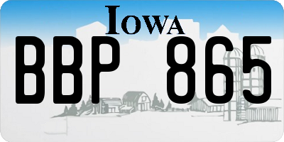 IA license plate BBP865