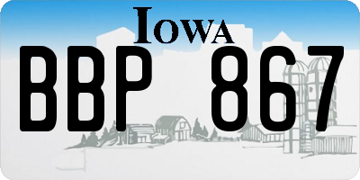IA license plate BBP867