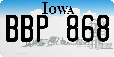 IA license plate BBP868