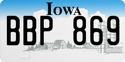 IA license plate BBP869