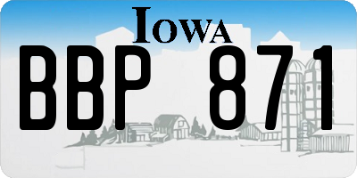 IA license plate BBP871