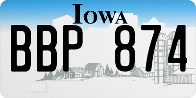 IA license plate BBP874