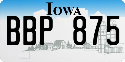 IA license plate BBP875