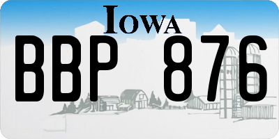 IA license plate BBP876
