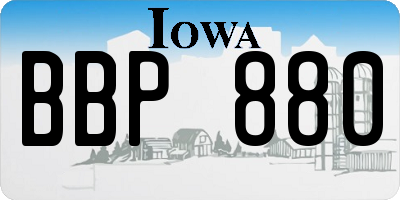 IA license plate BBP880
