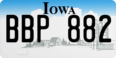 IA license plate BBP882
