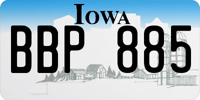 IA license plate BBP885