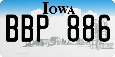 IA license plate BBP886