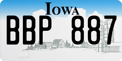 IA license plate BBP887