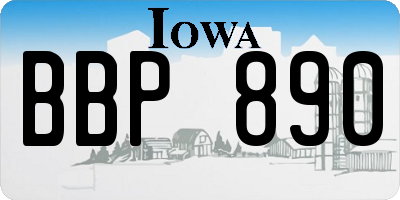 IA license plate BBP890