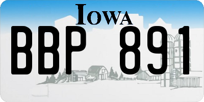 IA license plate BBP891