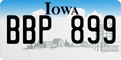 IA license plate BBP899