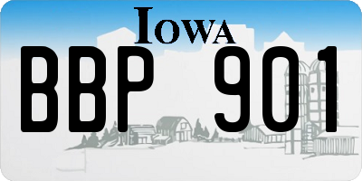 IA license plate BBP901