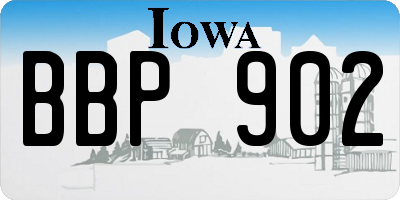 IA license plate BBP902