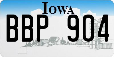 IA license plate BBP904