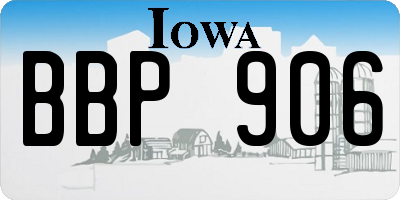 IA license plate BBP906