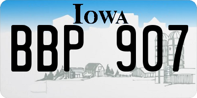 IA license plate BBP907