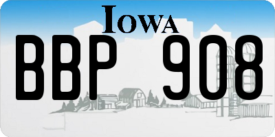 IA license plate BBP908