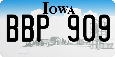 IA license plate BBP909