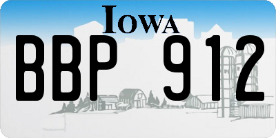 IA license plate BBP912