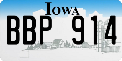 IA license plate BBP914