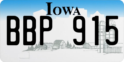 IA license plate BBP915