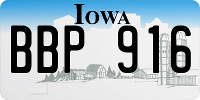 IA license plate BBP916