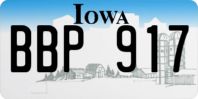 IA license plate BBP917