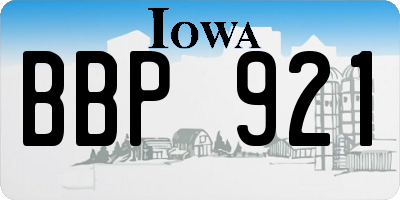 IA license plate BBP921