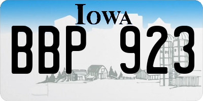 IA license plate BBP923