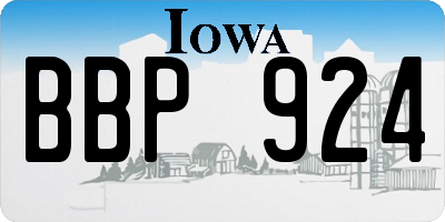 IA license plate BBP924