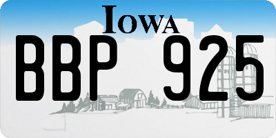 IA license plate BBP925