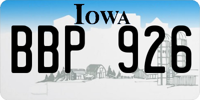 IA license plate BBP926
