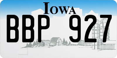 IA license plate BBP927
