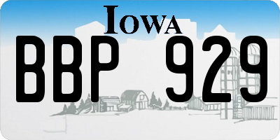 IA license plate BBP929
