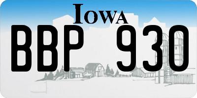 IA license plate BBP930