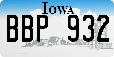 IA license plate BBP932