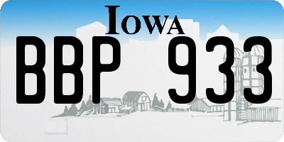 IA license plate BBP933